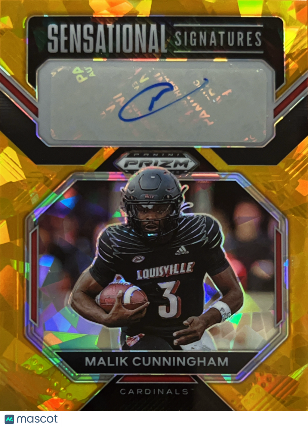 2023 Panini Prizm Draft Picks Signatures Malik Cunningham #SS-MAC Gold Ice