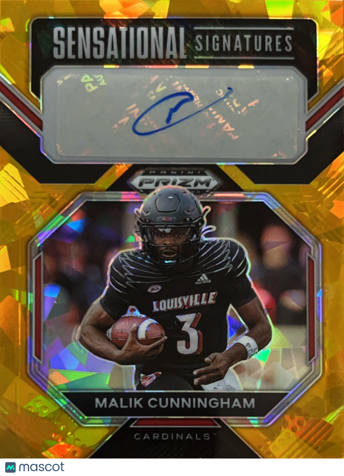 2023 Panini Prizm Draft Picks Signatures Malik Cunningham #SS-MAC Gold Ice