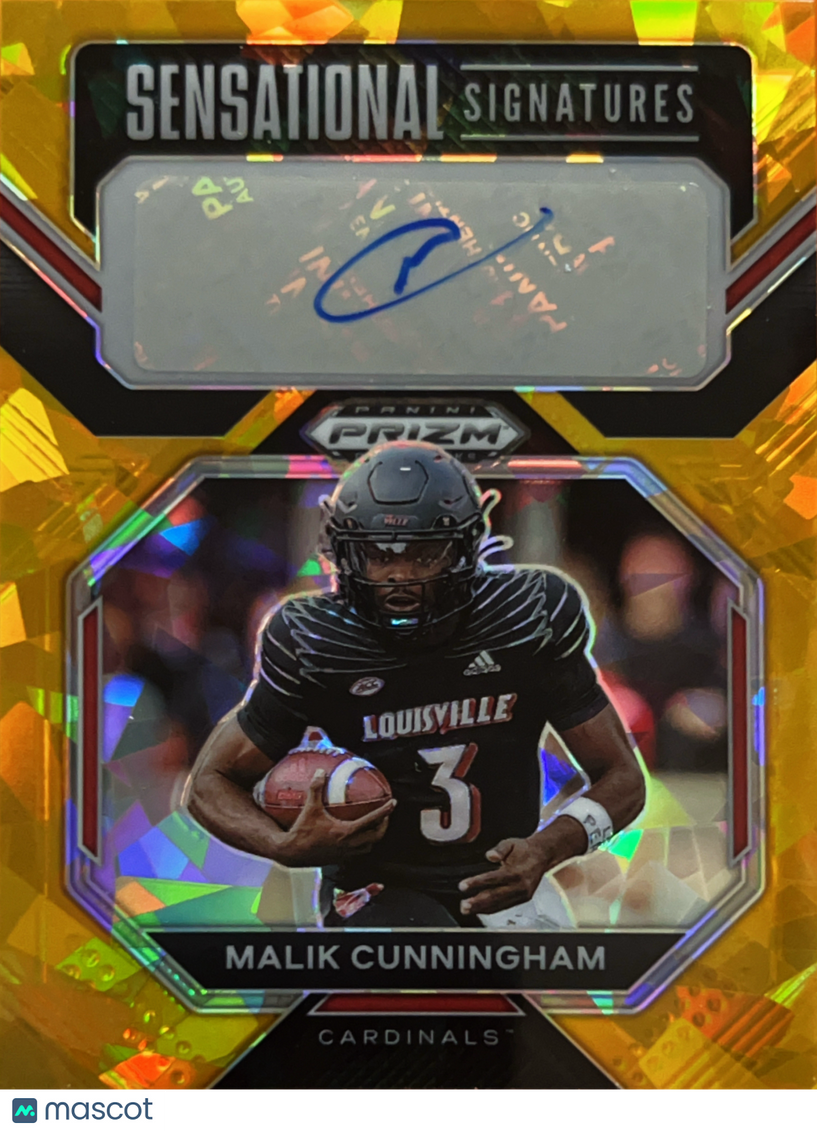 2023 Panini Prizm Draft Picks Signatures Malik Cunningham #SS-MAC Gold Ice