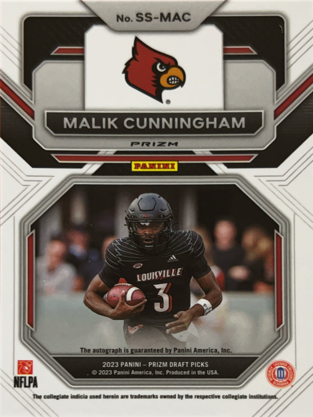 2023 Panini Prizm Draft Picks Signatures Malik Cunningham #SS-MAC Gold Ice
