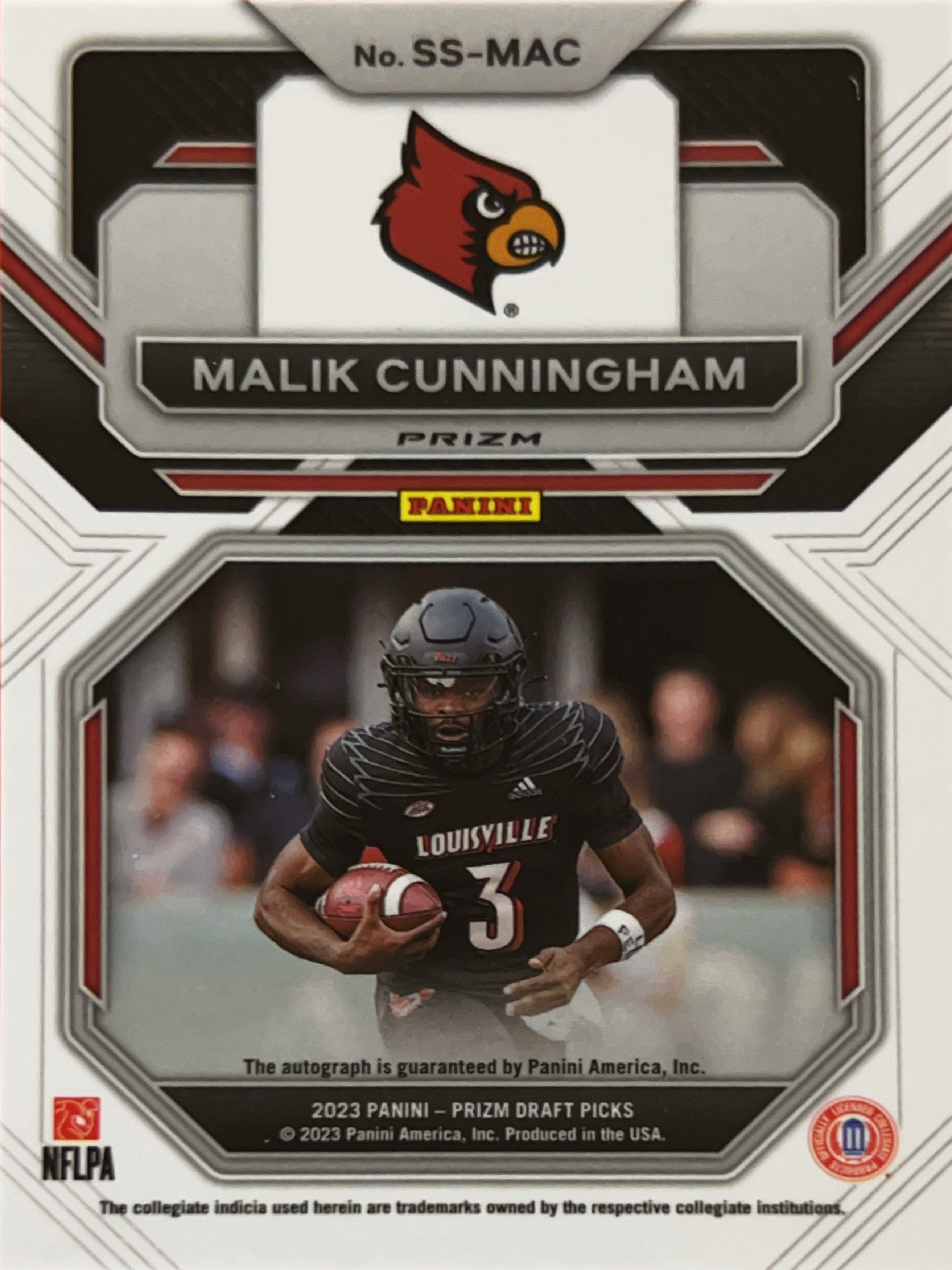 2023 Panini Prizm Draft Picks Signatures Malik Cunningham #SS-MAC Gold Ice