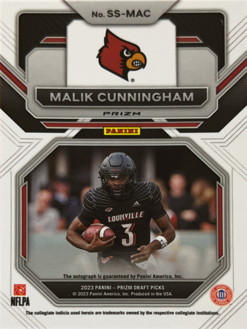2023 Panini Prizm Draft Picks Signatures Malik Cunningham #SS-MAC Gold Ice