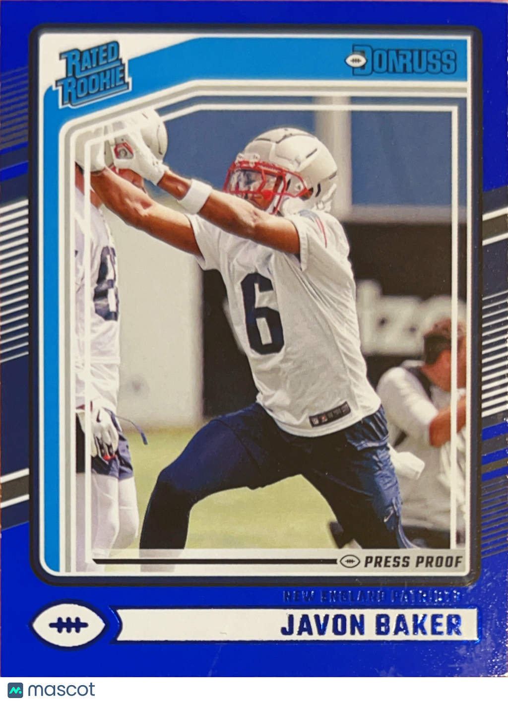 2024 Panini Donruss Javon Baker #353 Blue Press Proof
