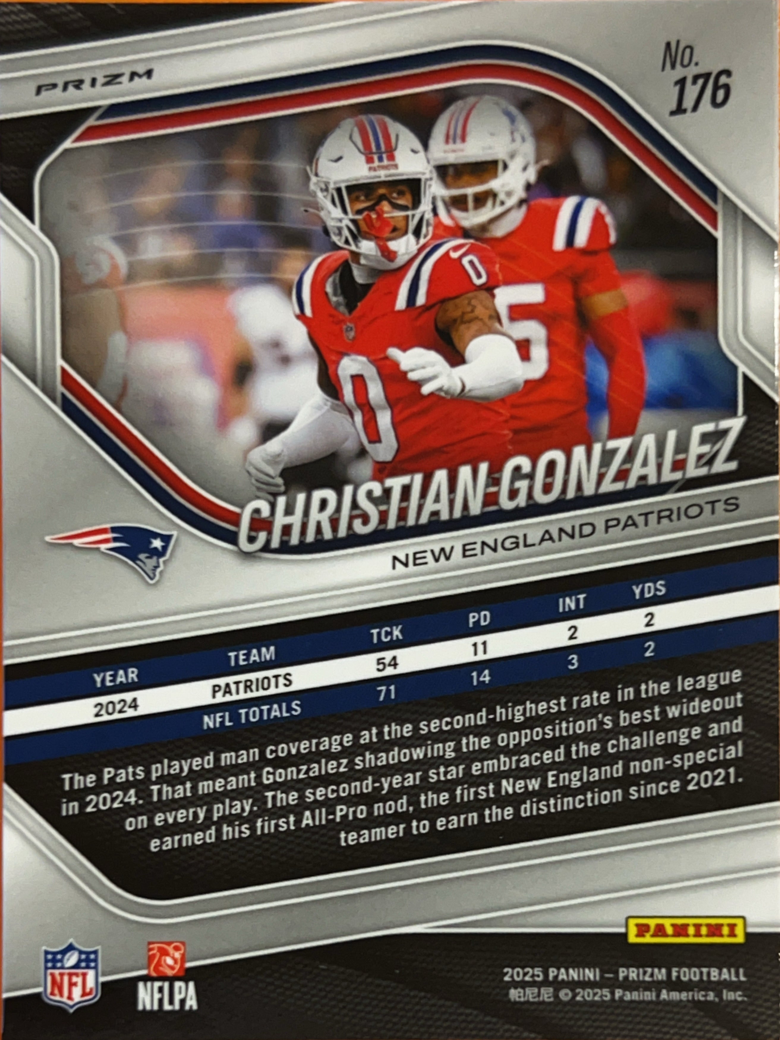 2025 Panini Prizm Christian Gonzalez #176 White Disco