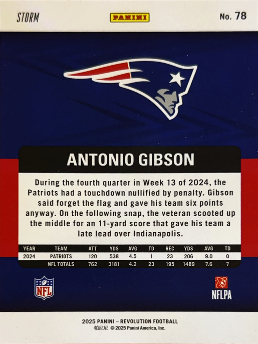 2025 Panini Revolution Football Antonio Gibson #78 Storm