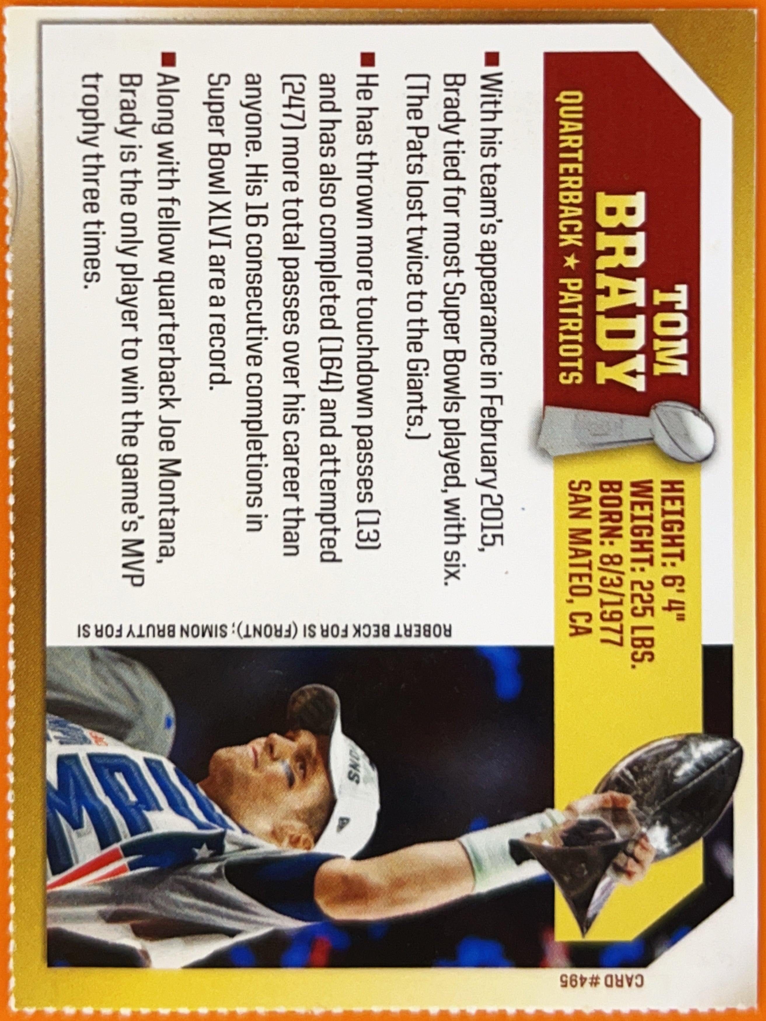 2015 Sports Illustrated Kids Tom Brady #495