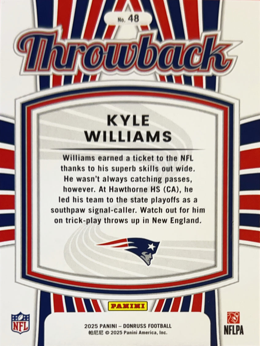 2025 Panini Donruss Throwback Kyle Williams #48