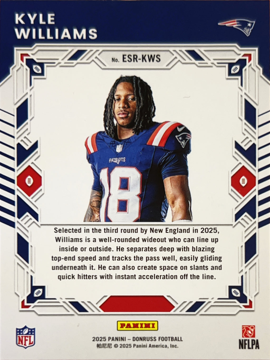 2025 Donruss Elite Series Rookies Kyle Williams #ESR-KWS