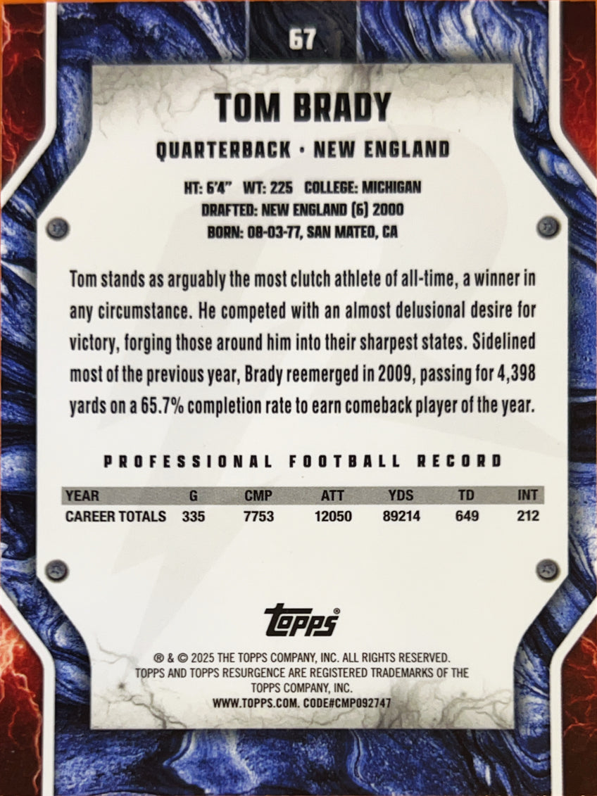 2025 Topps Resurgence Tom Brady #67 Orange Disco