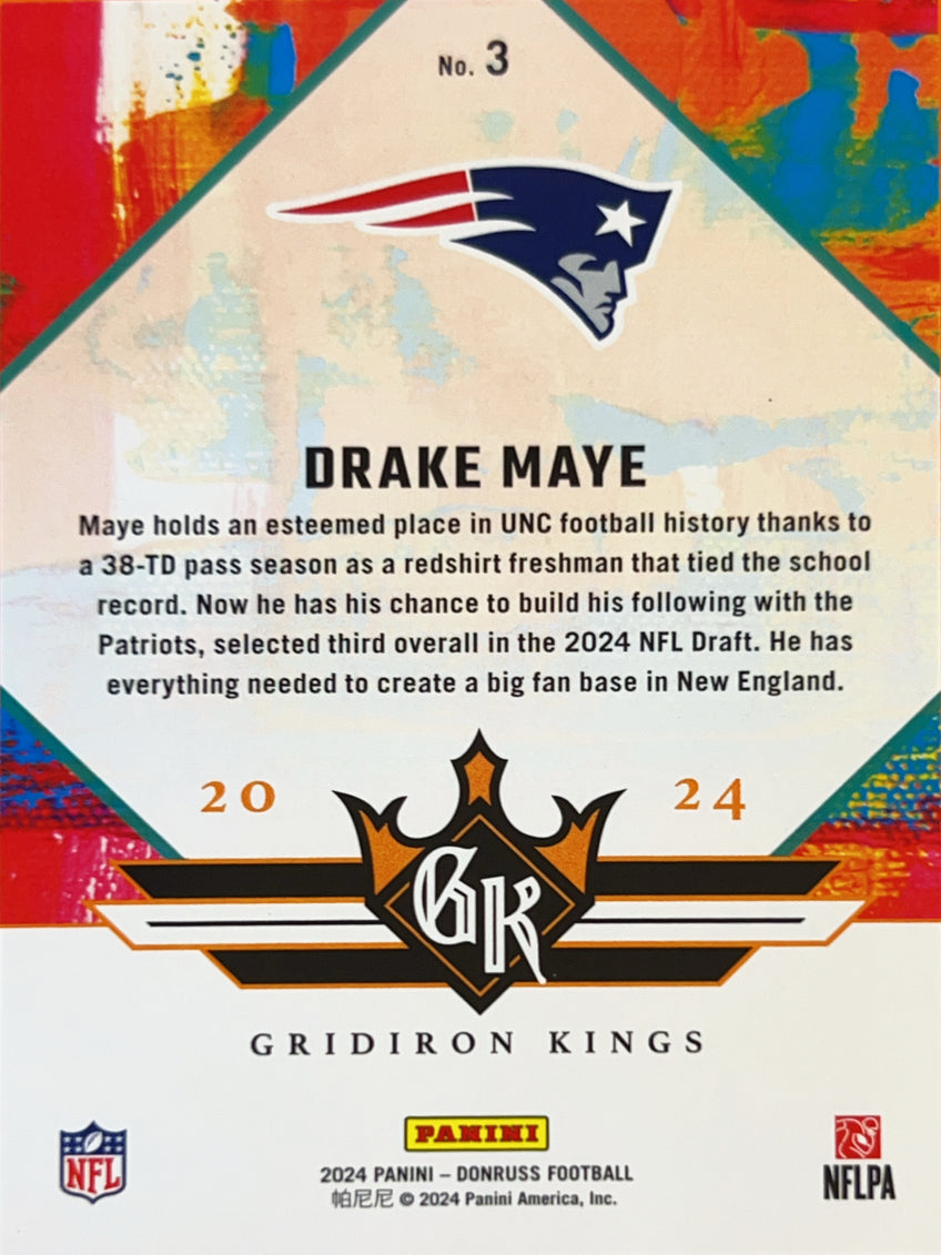 2024 Donruss Gridiron Kings Drake Maye #3