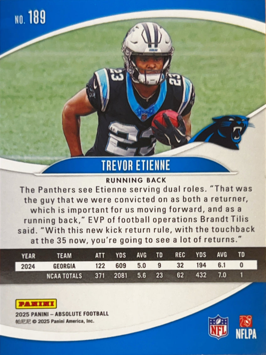 2025 Panini Absolute Football Trevor Etienne #189 RC