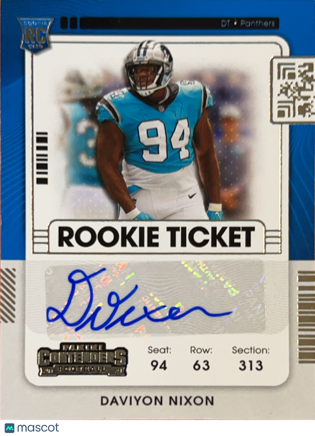 2021 Panini Contenders Football Daviyon Nixon #217 Rookie Ticket Blue RC