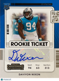 2021 Panini Contenders Football Daviyon Nixon #217 Rookie Ticket Blue RC