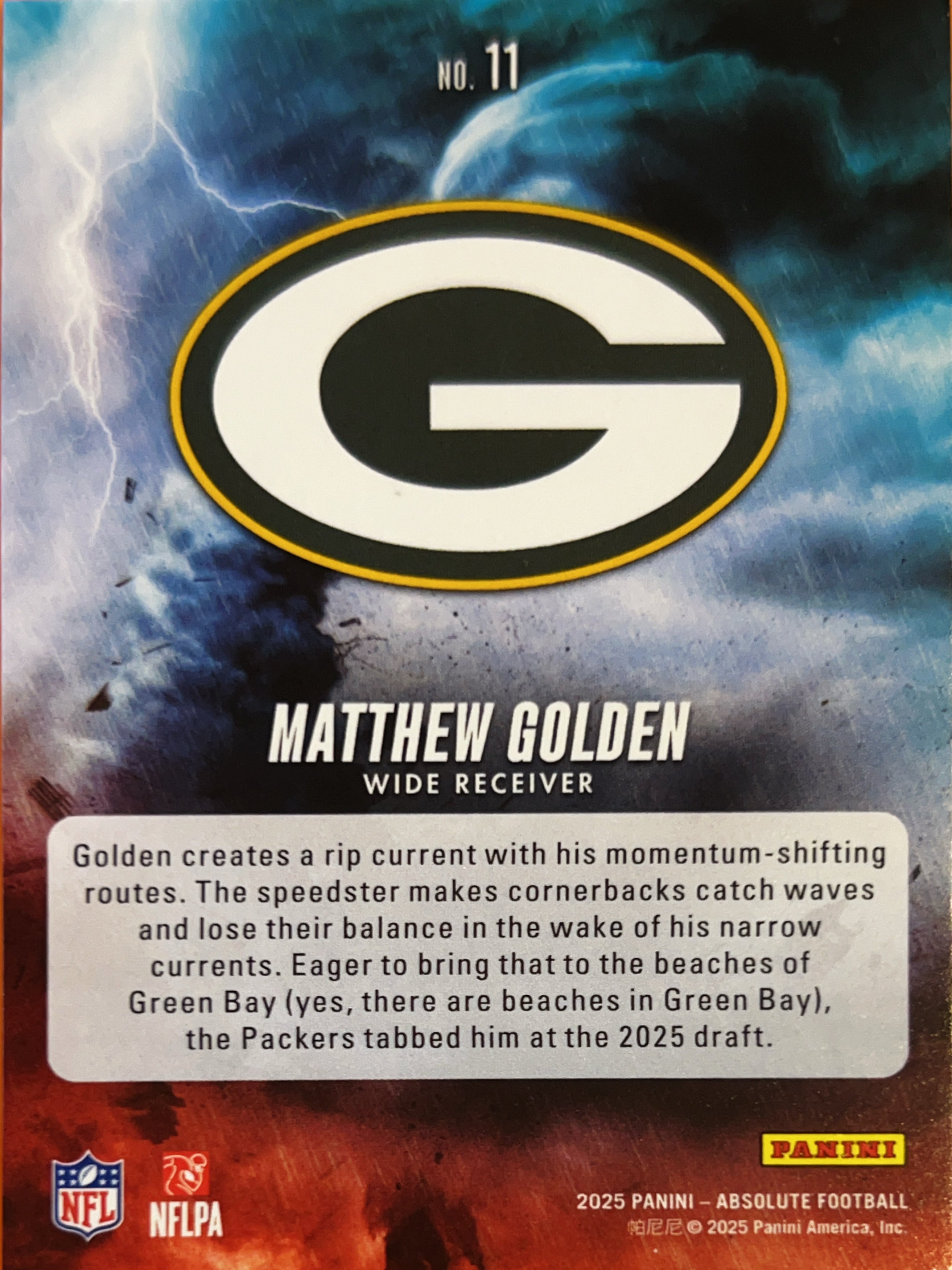 2025 Panini Absolute Football By Storm Matthew Golden #11 RC