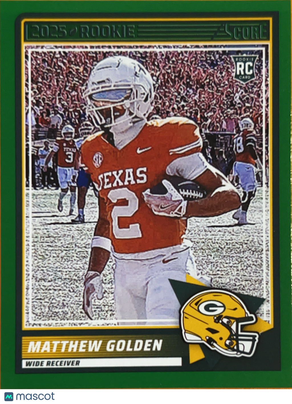 2025 Panini Score Matthew Golden #56 Press Proof Green RC
