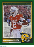 2025 Panini Score Matthew Golden #56 Press Proof Green RC