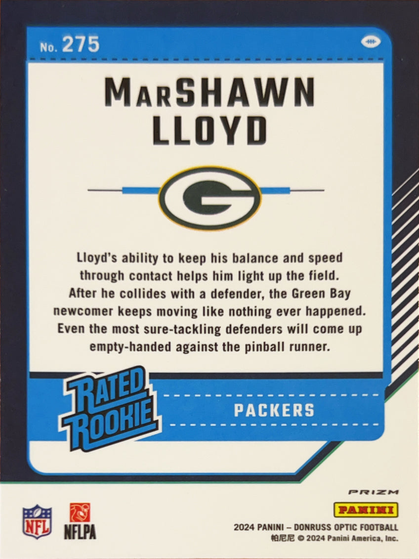 2024 Panini Donruss Optic MarShawn Lloyd #275 Stars Prizm