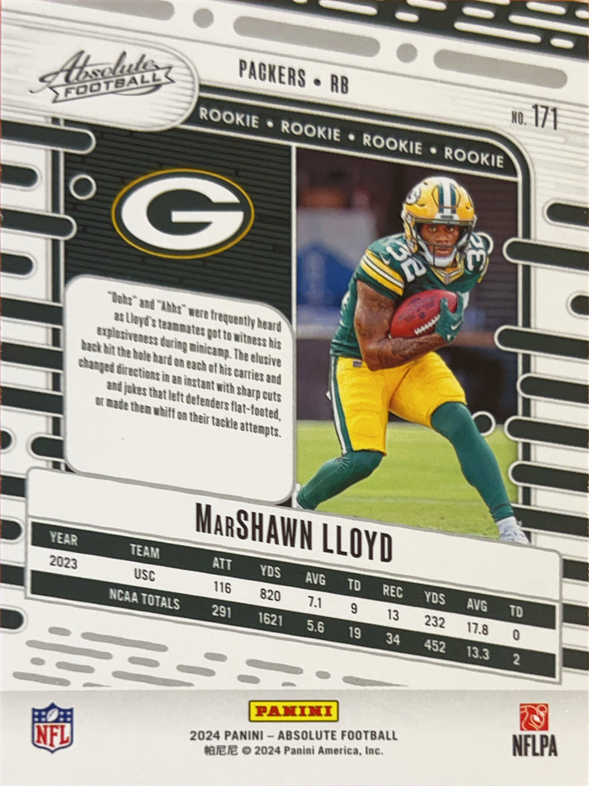2024 Panini Absolute Football MarShawn Lloyd #171 RC