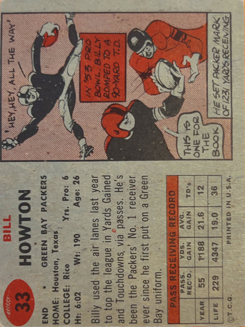1957 Topps Bill Howton #33
