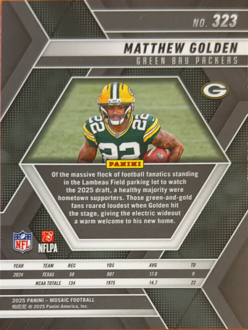2025 Panini Mosaic Matthew Golden #323 RC