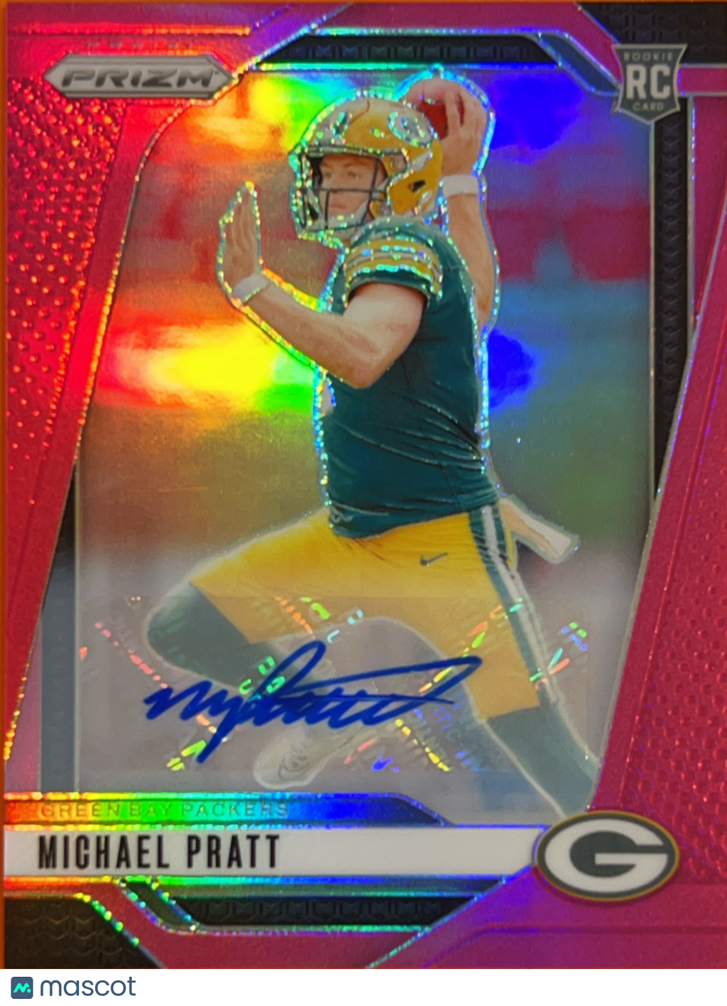 2024 Panini Prizm Football Michael Pratt #379 Pink RC Auto