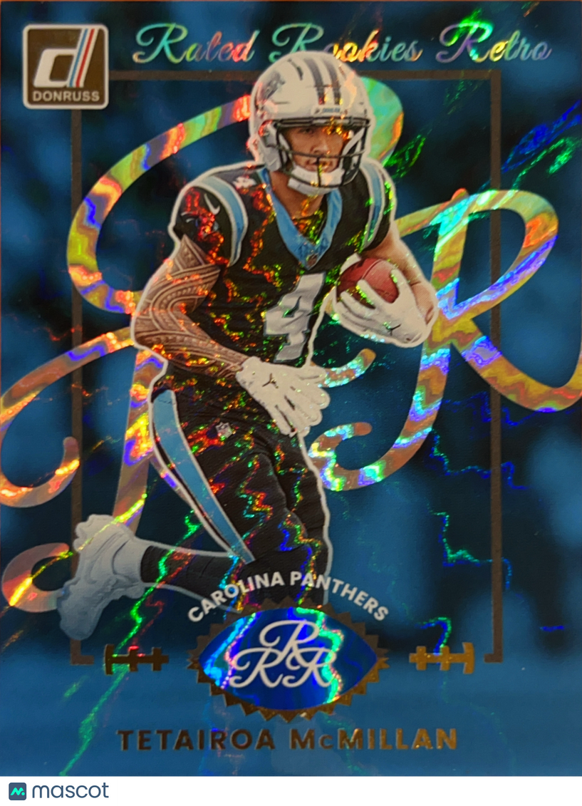 2025 Panini Donruss Rated Rookies Retro Tetairoa McMillan #3 Blue Prizm