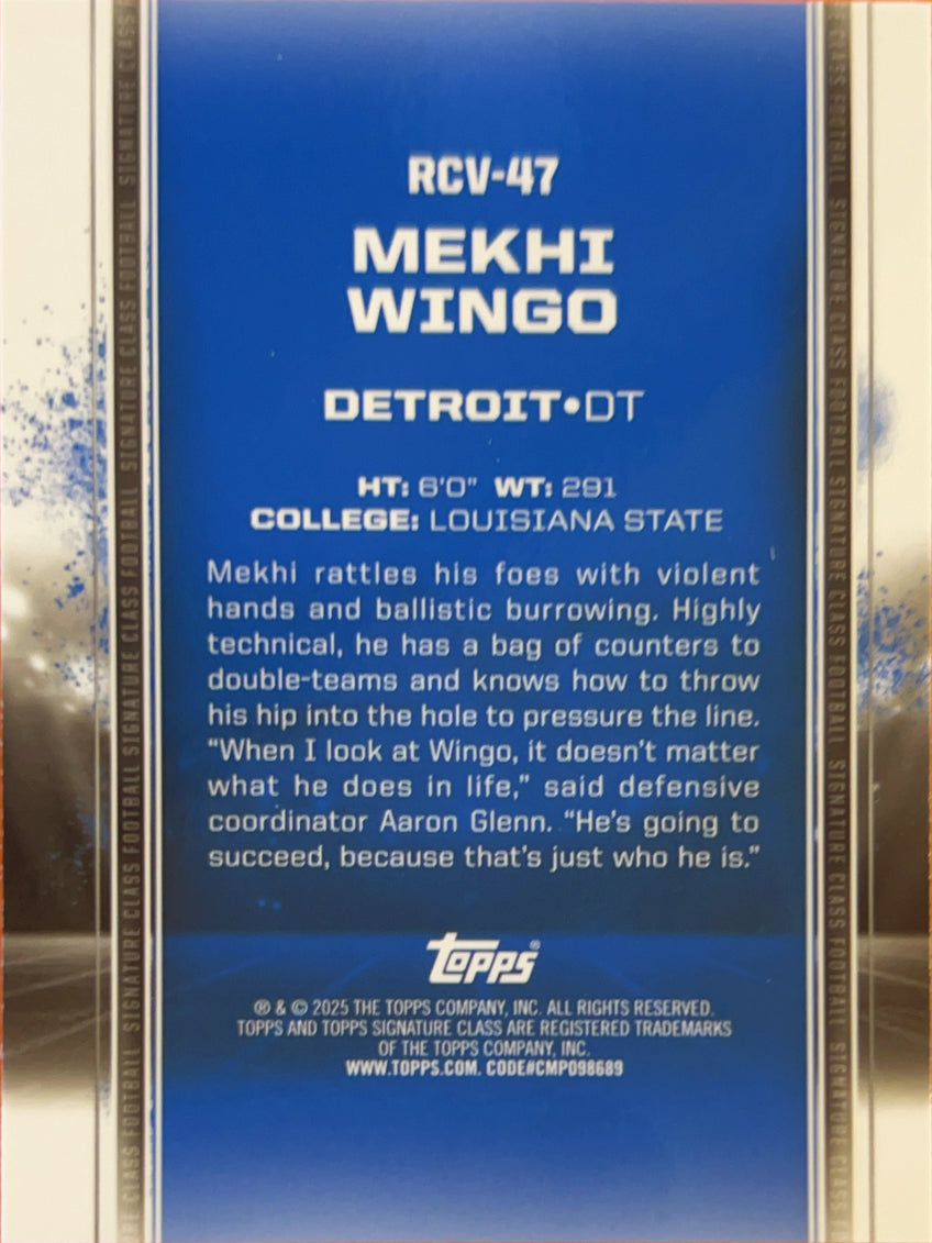 2025 Topps Signature Class Mekhi Wingo #RCV-47 Scope RC