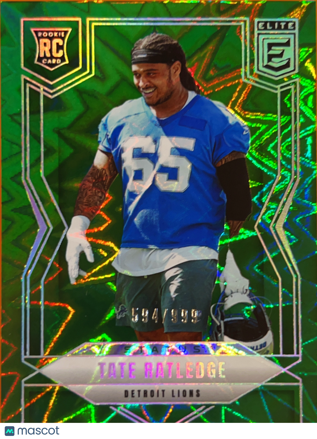 2025 Panini Donruss Elite Football Tate Ratledge #141 Green /999 RC