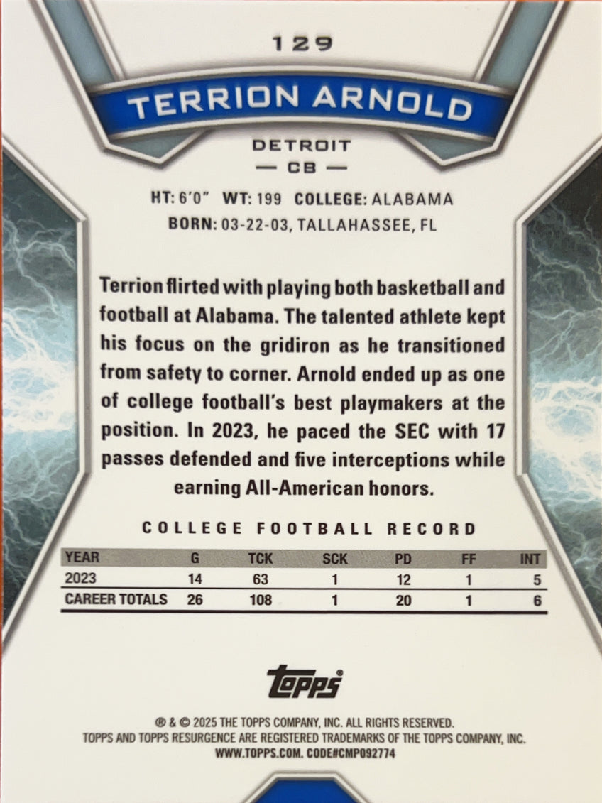 2025 Topps Resurgence Terrion Arnold #129 Pink