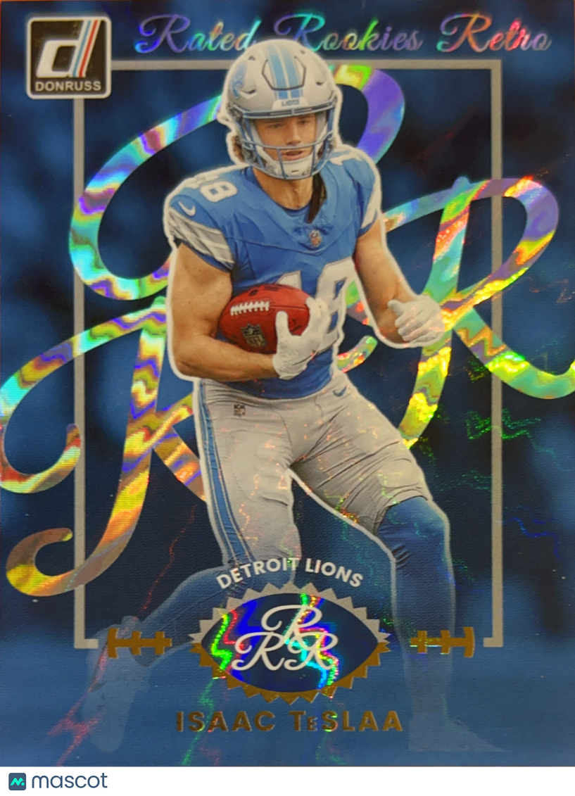 2025 Panini Donruss Rated Rookies Retro Isaac TeSlaa #6 Blue Holo