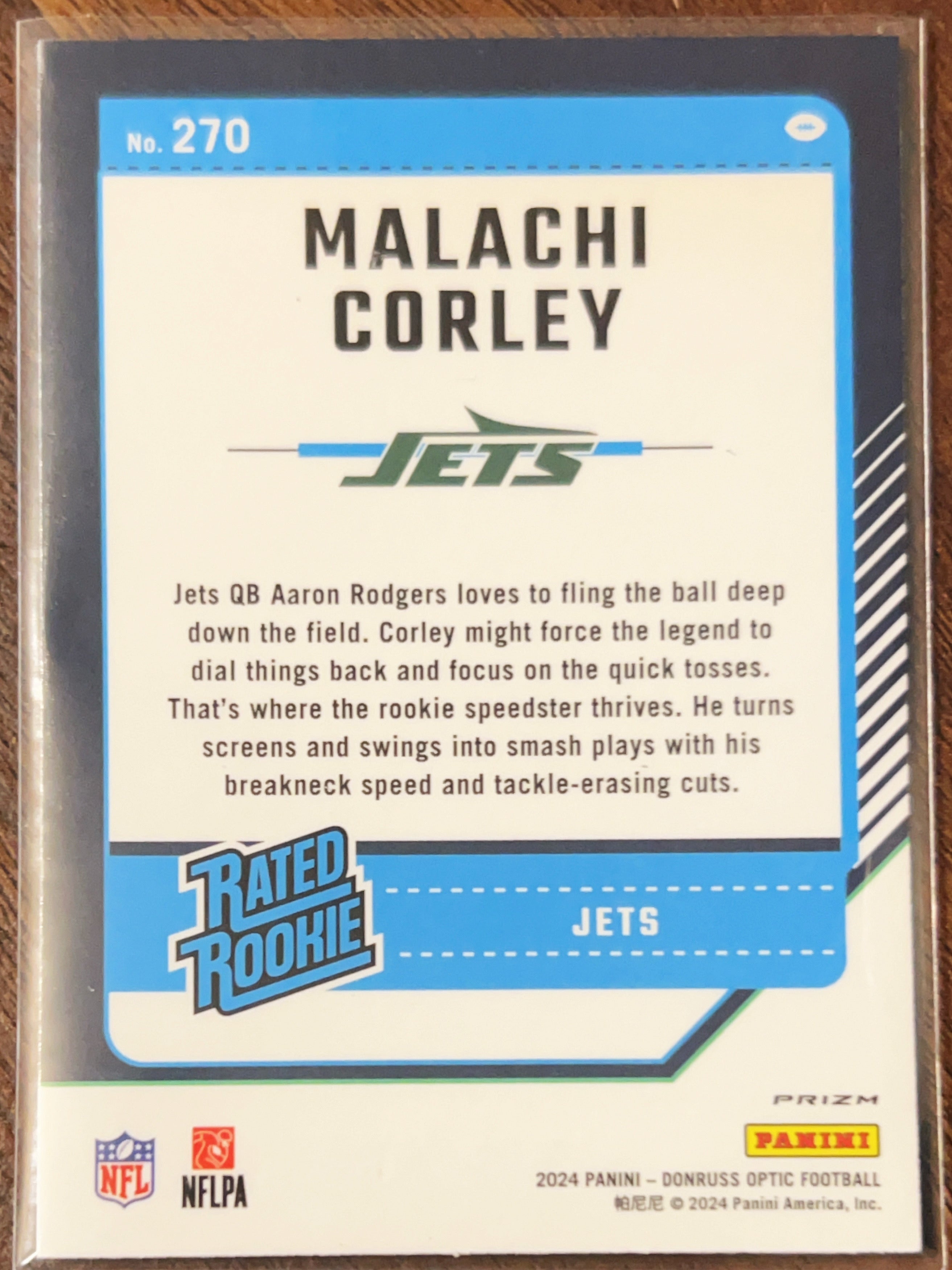 2024 Panini Donruss Optic Football Malachi Corley #270 Purple Velocity Prizm