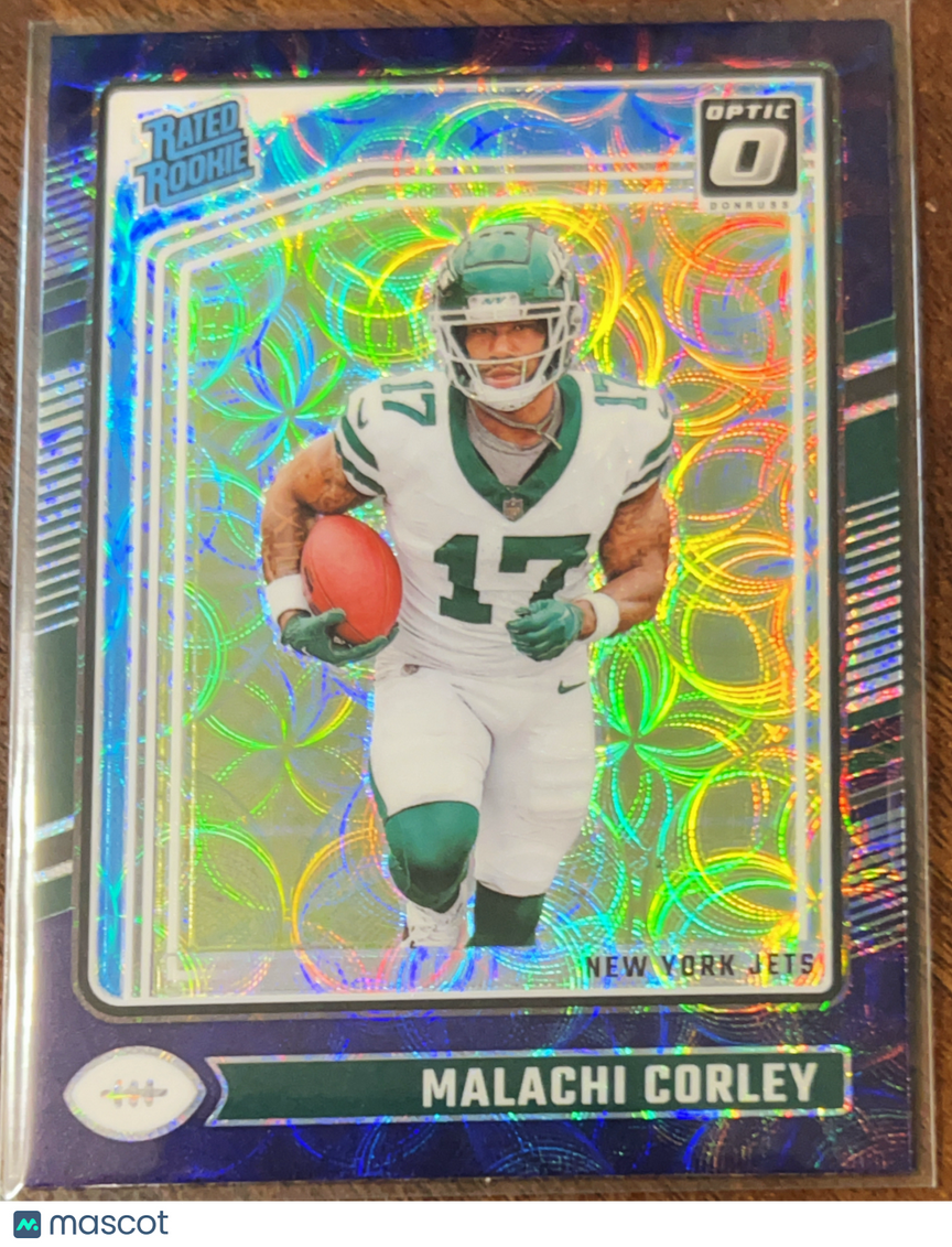 2024 Panini Donruss Optic Football Malachi Corley #270 Purple Velocity Prizm