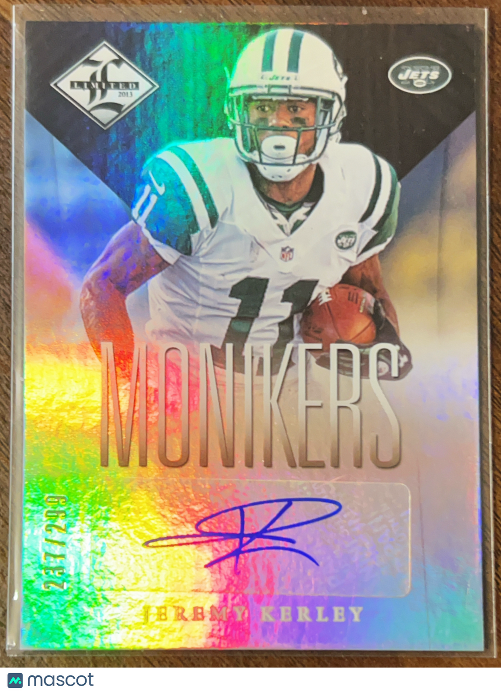 2013 Panini Limited Monikers Jeremy Kerley #69 /299 Auto