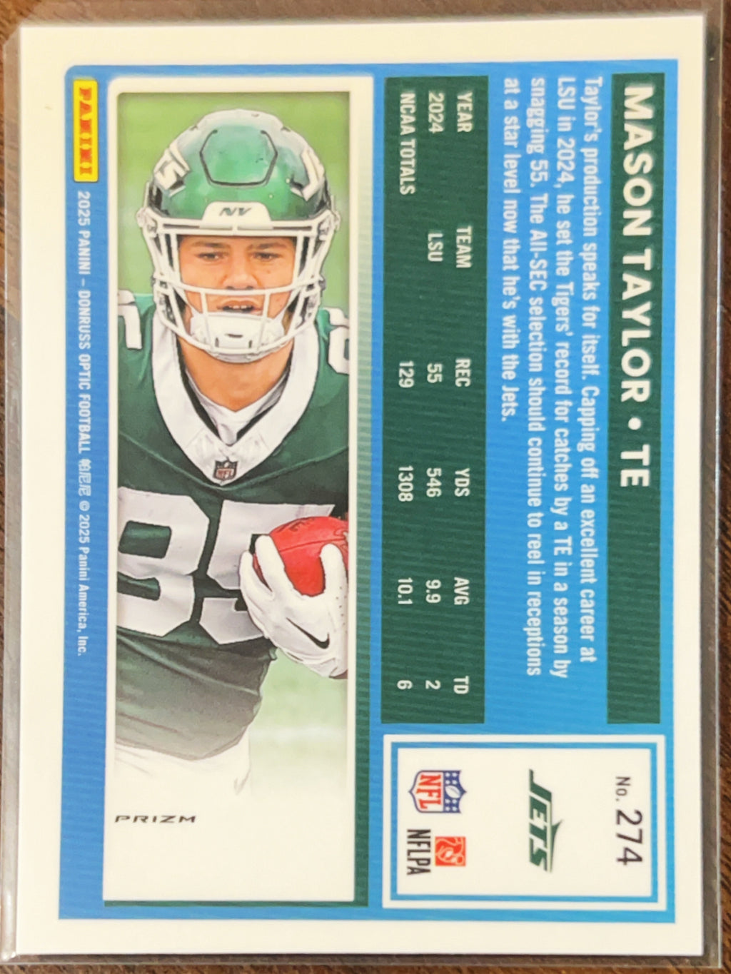 2025 Panini Donruss Optic Prizm Mason Taylor #274 Blue Velocity