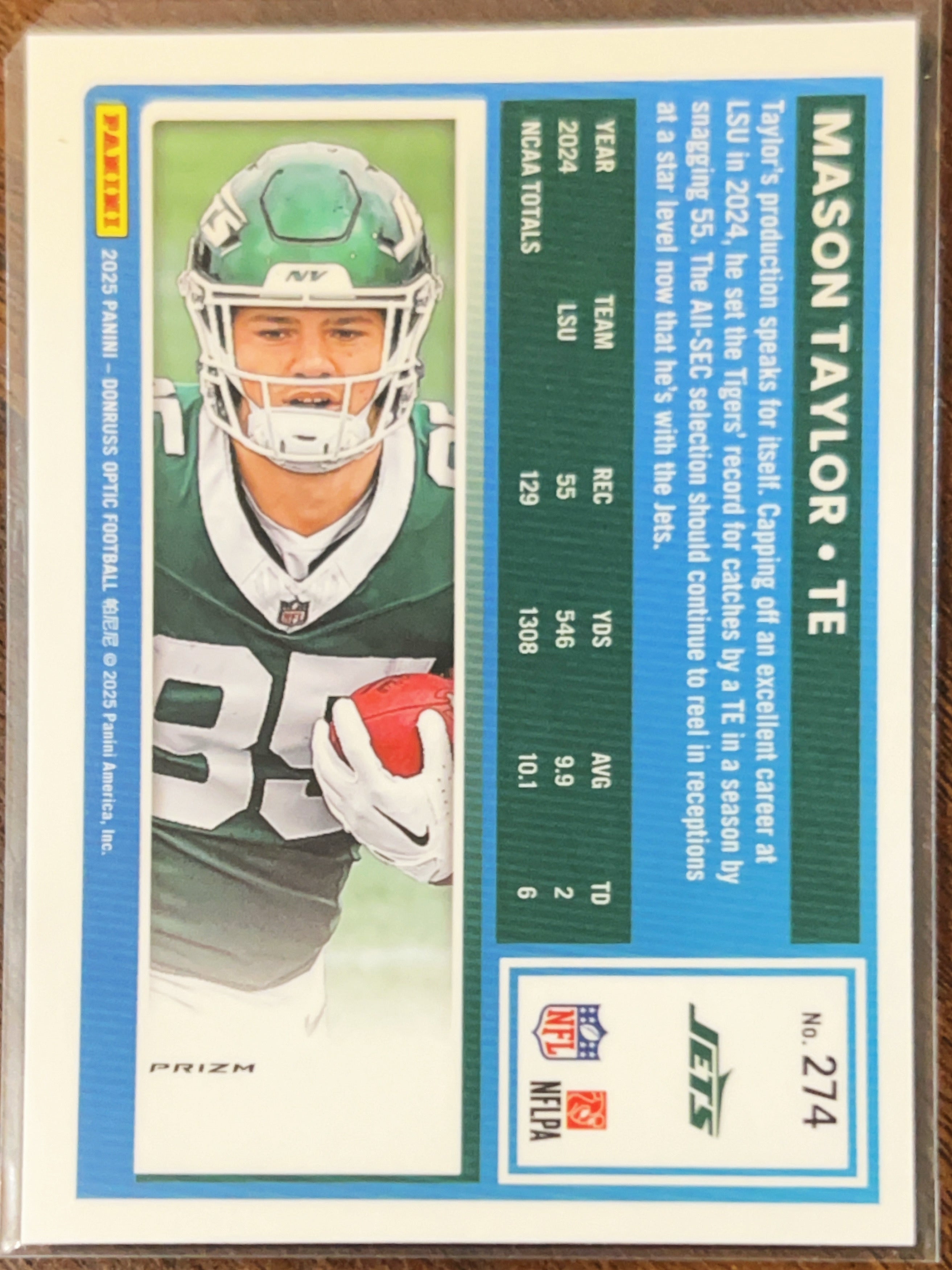 2025 Panini Donruss Optic Prizm Mason Taylor #274 Blue Velocity