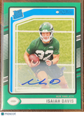 2024 Panini Donruss Football Isaiah Davis #386 Green Color Match Auto