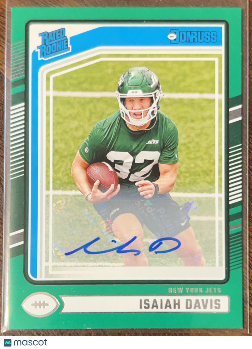 2024 Panini Donruss Football Isaiah Davis #386 Green Color Match