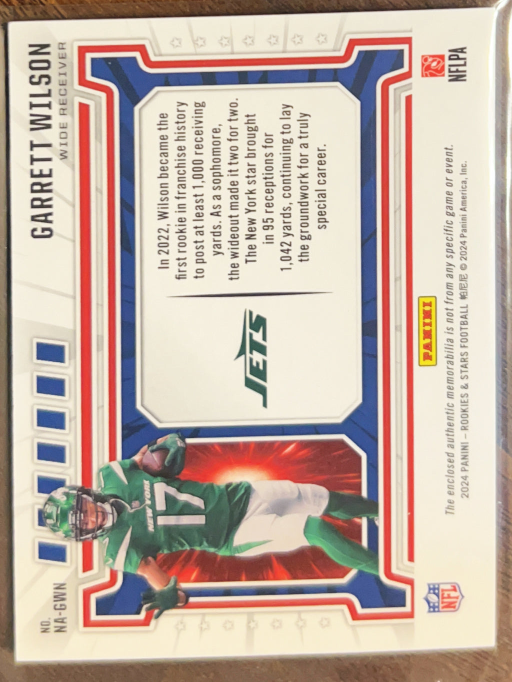 2024 Panini Rookies & Stars Garrett Wilson #NA-GWN Memorabilia