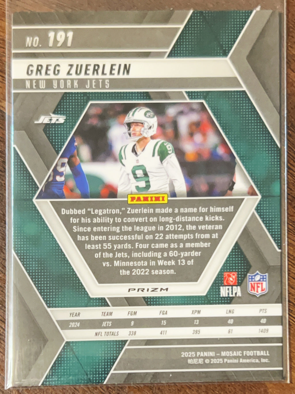 2025 Panini Prizm Mosaic Greg Zuerlein #191 Silver