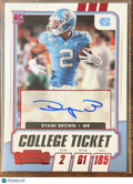 2021 Panini Contenders Draft Picks College Ticket Dyami Brown #190 RC