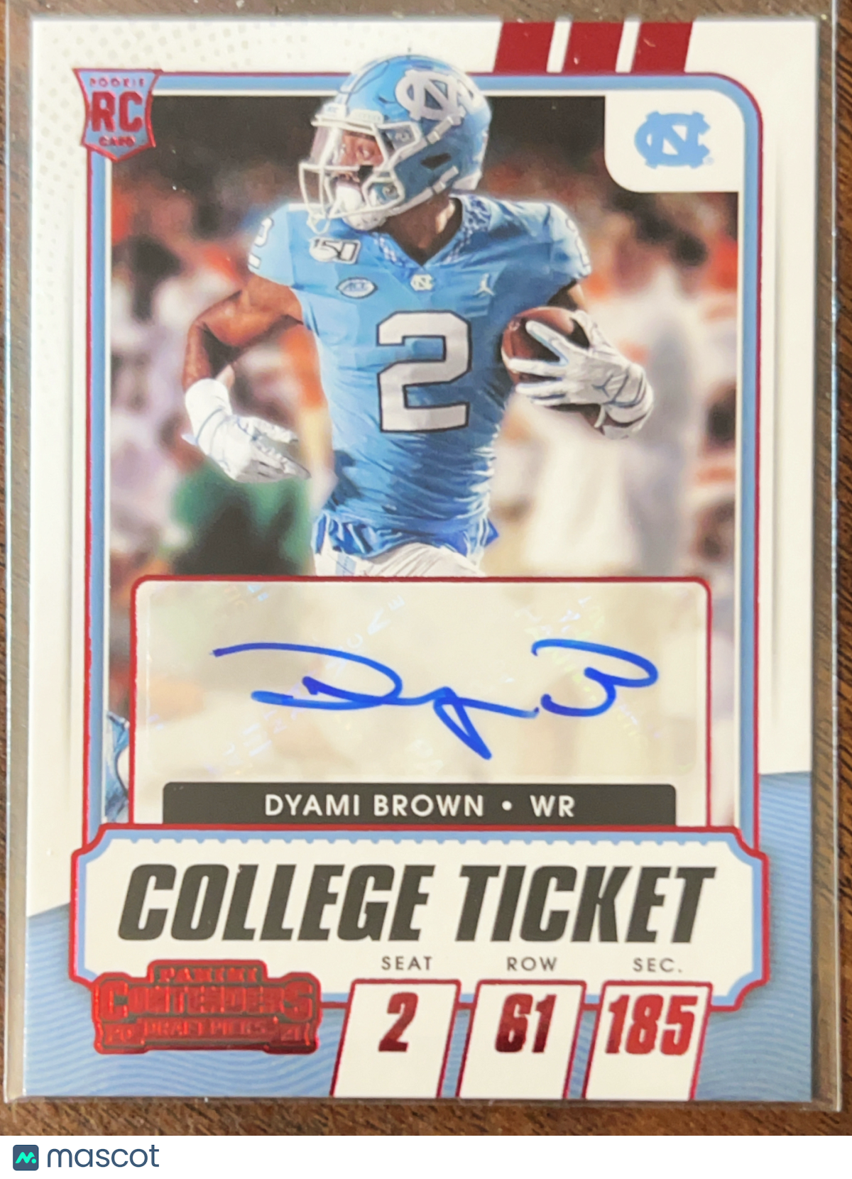 2021 Panini Contenders Draft Picks College Ticket Dyami Brown #190 RC