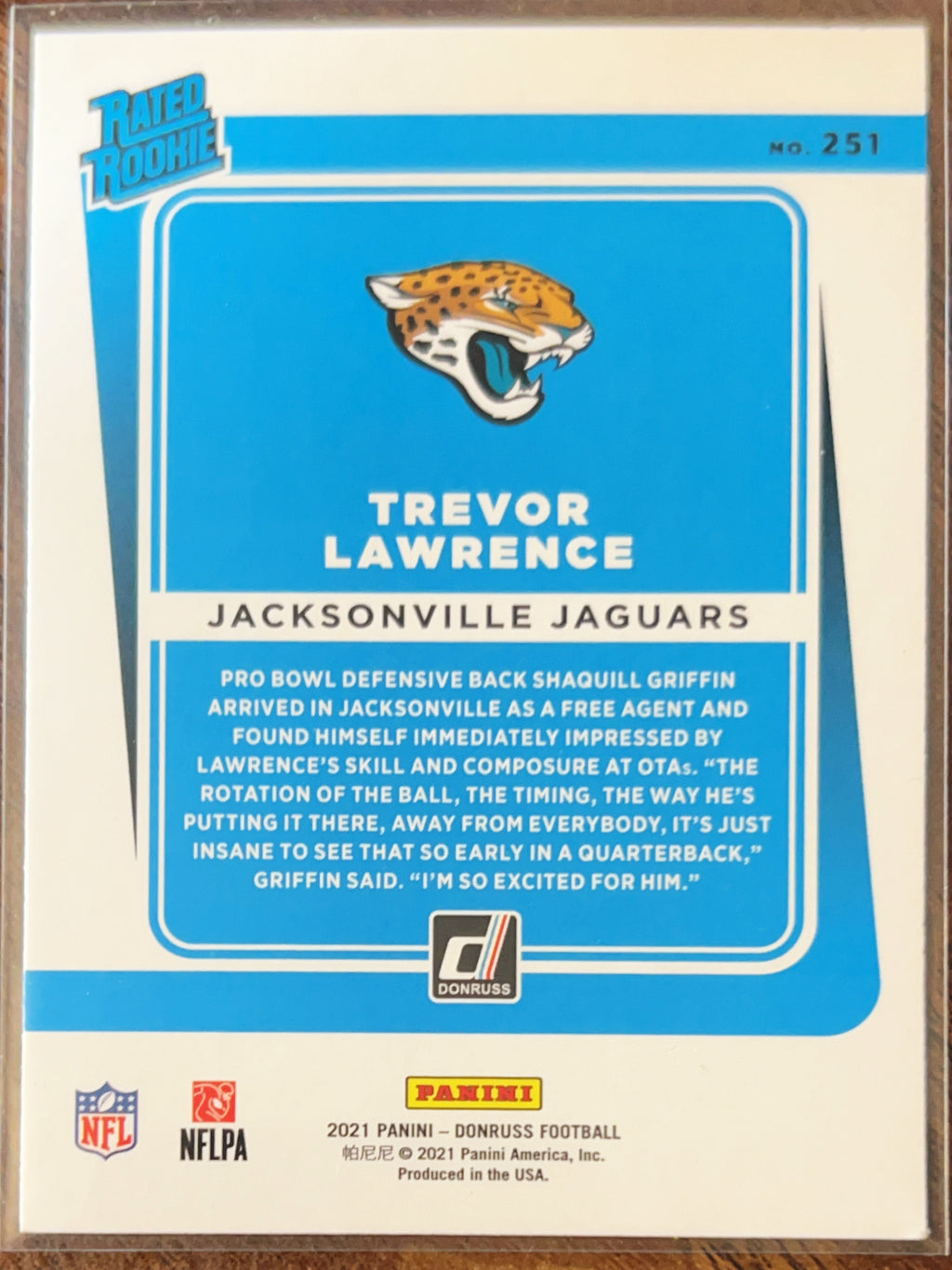 2021 Panini Donruss Trevor Lawrence #251
