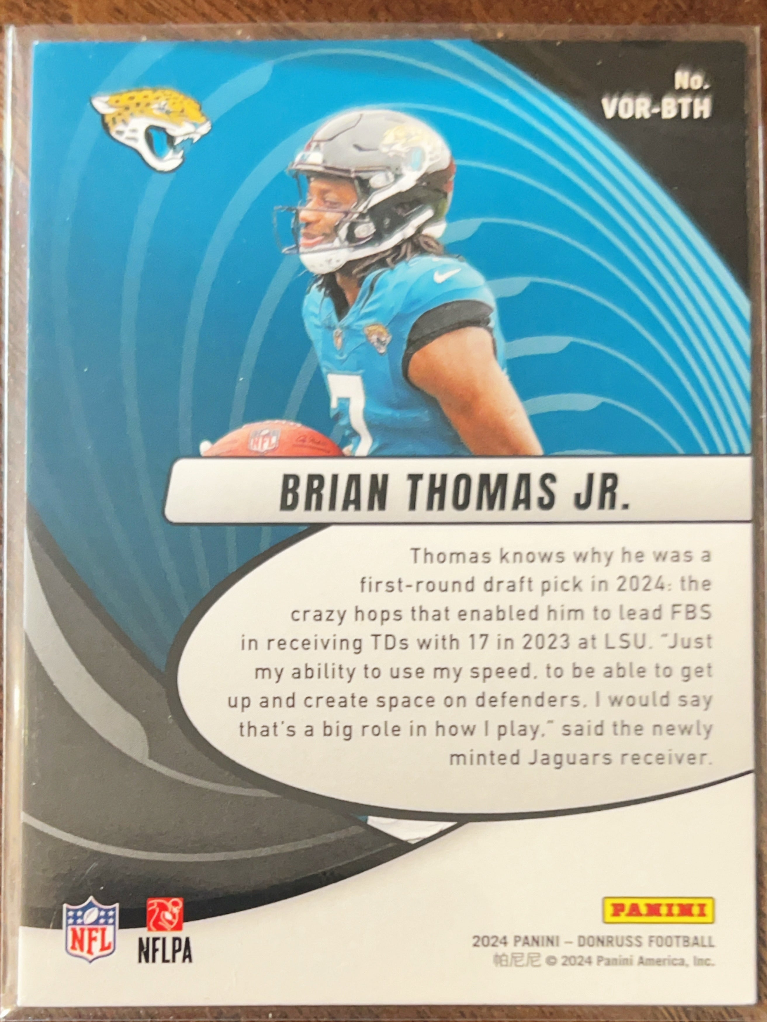 2024 Panini Donruss Vortex Brian Thomas Jr. #VOR-BTH RC