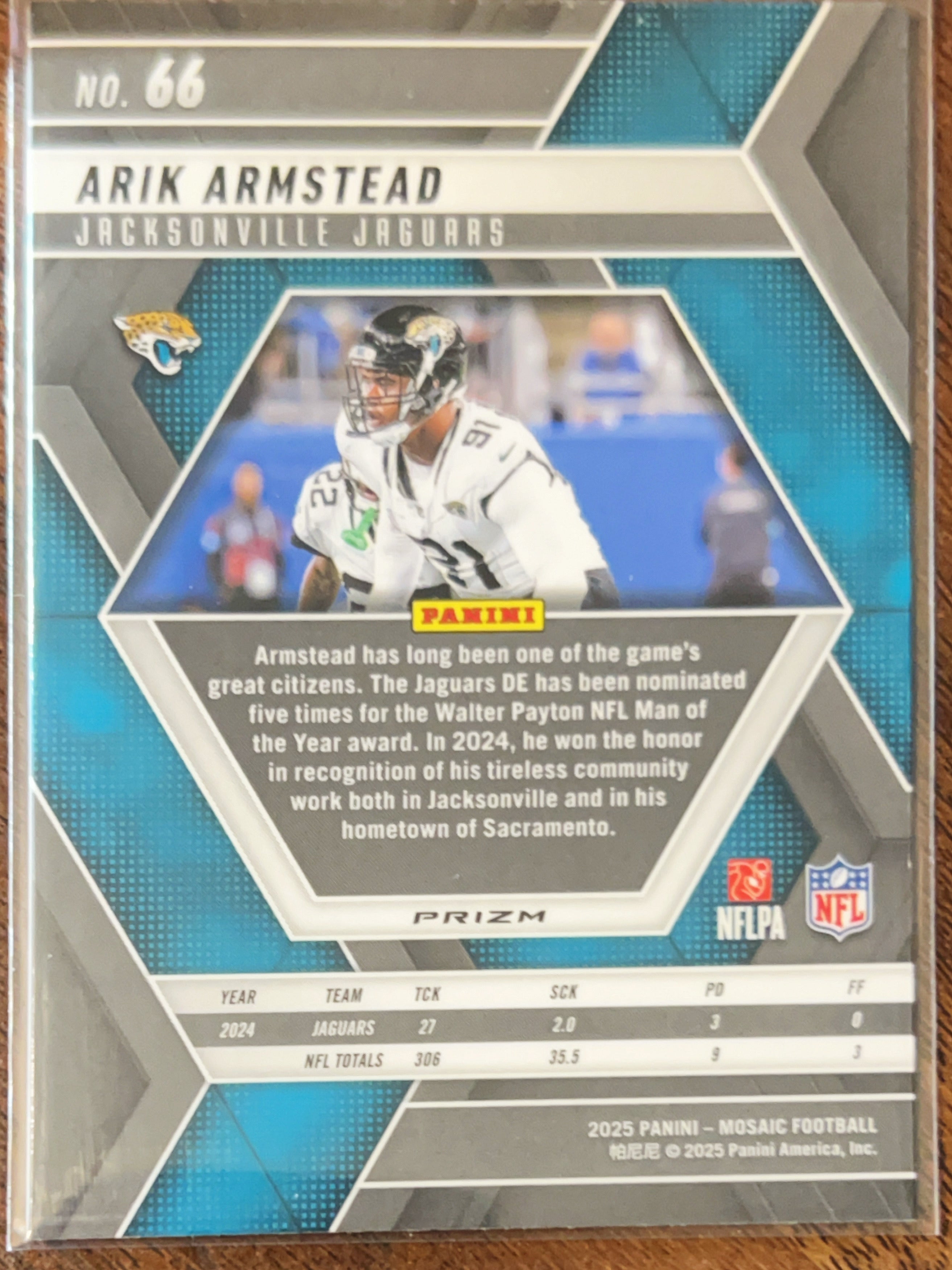 2025 Panini Mosaic Football Arik Armstead #66 Reactive Blue