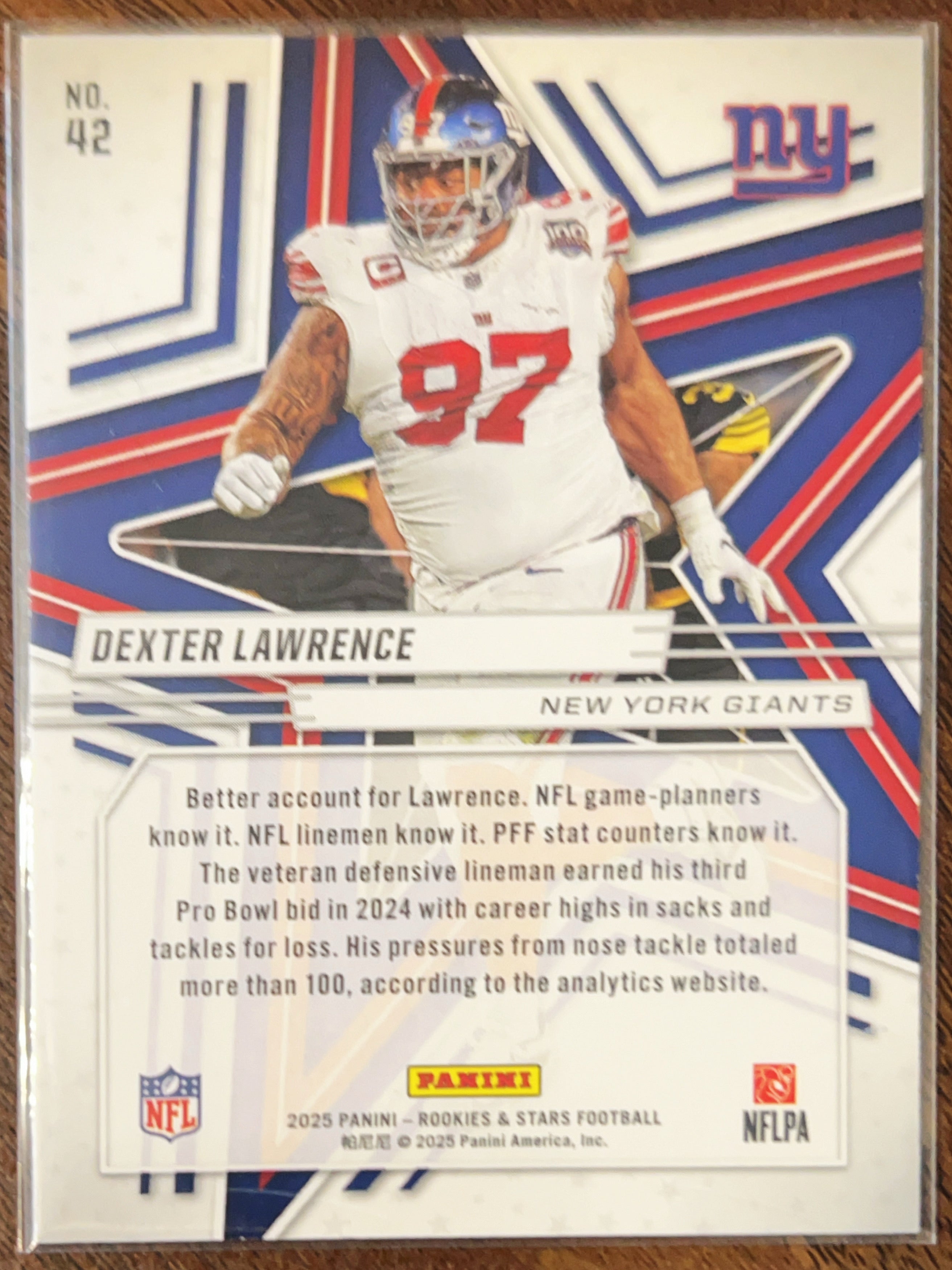 2025 Panini Rookies & Stars Dexter Lawrence #42 True Blue /149