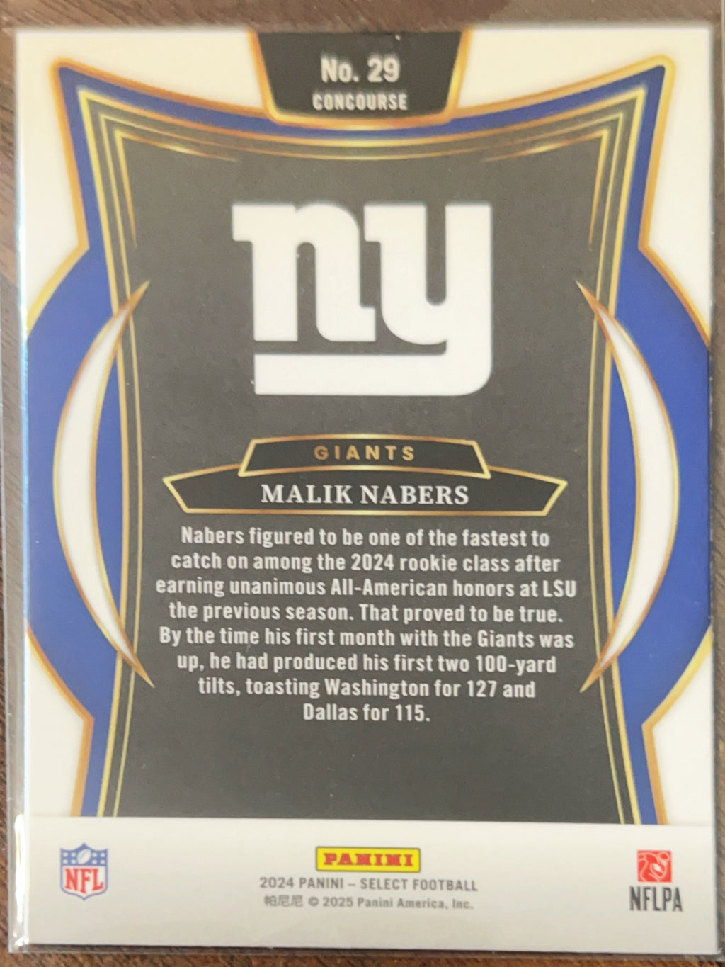 2025 Panini Select Football Concourse Malik Nabers #29 RC