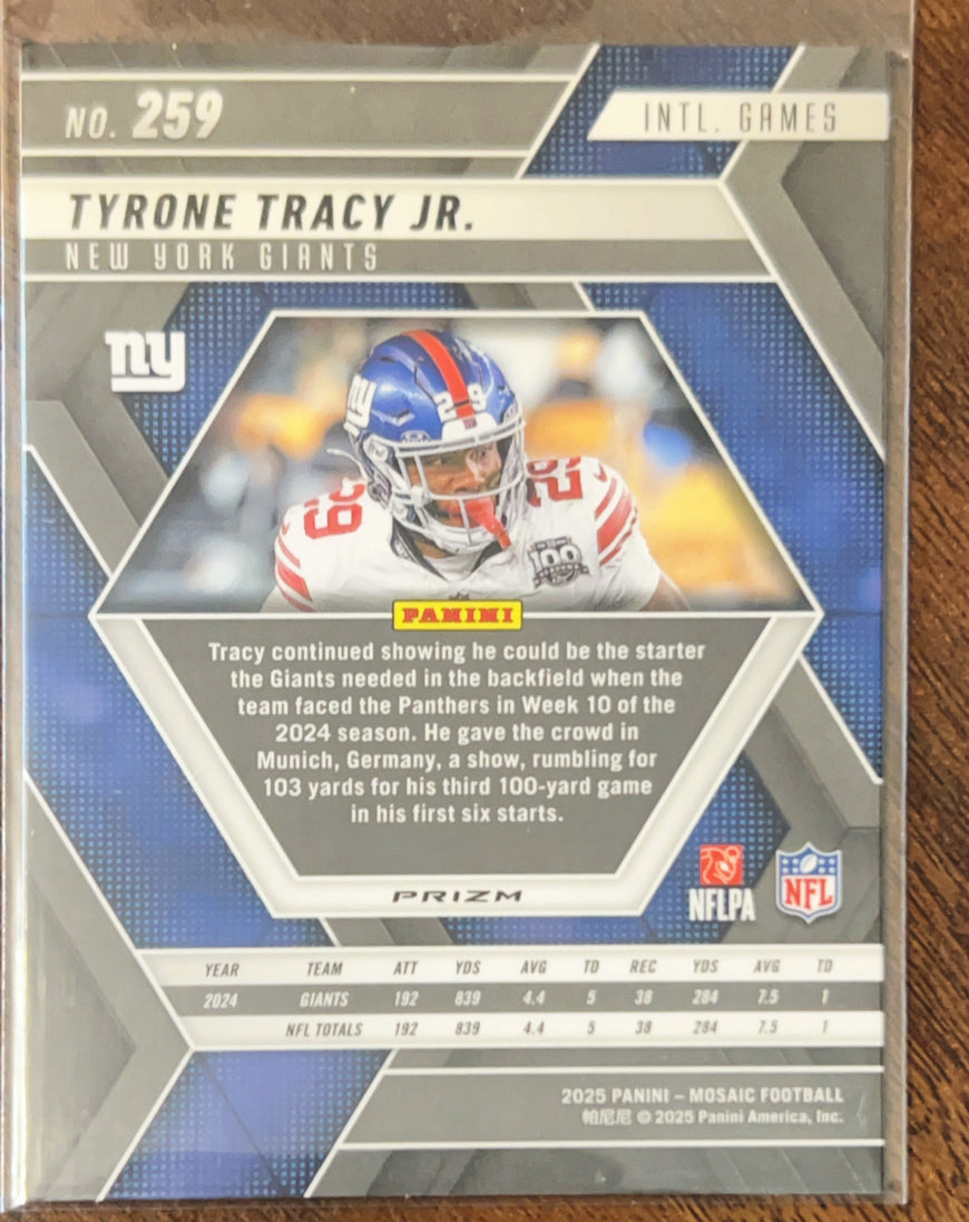 2025 Panini Mosaic Prizm Tyrone Tracy Jr. #259 Reactive Blue
