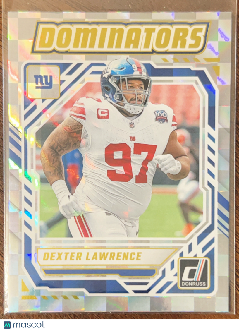 2025 Panini Donruss Dominators Dexter Lawrence #DOM-DLA White Checkerboard