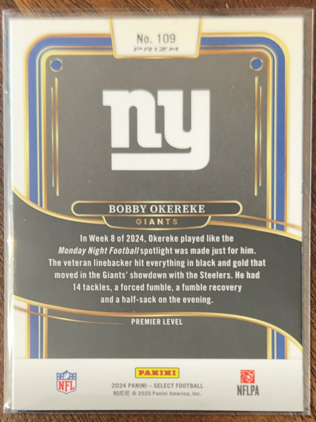 2025 Panini Select Prizm Bobby Okereke #109 Red Blue Shock