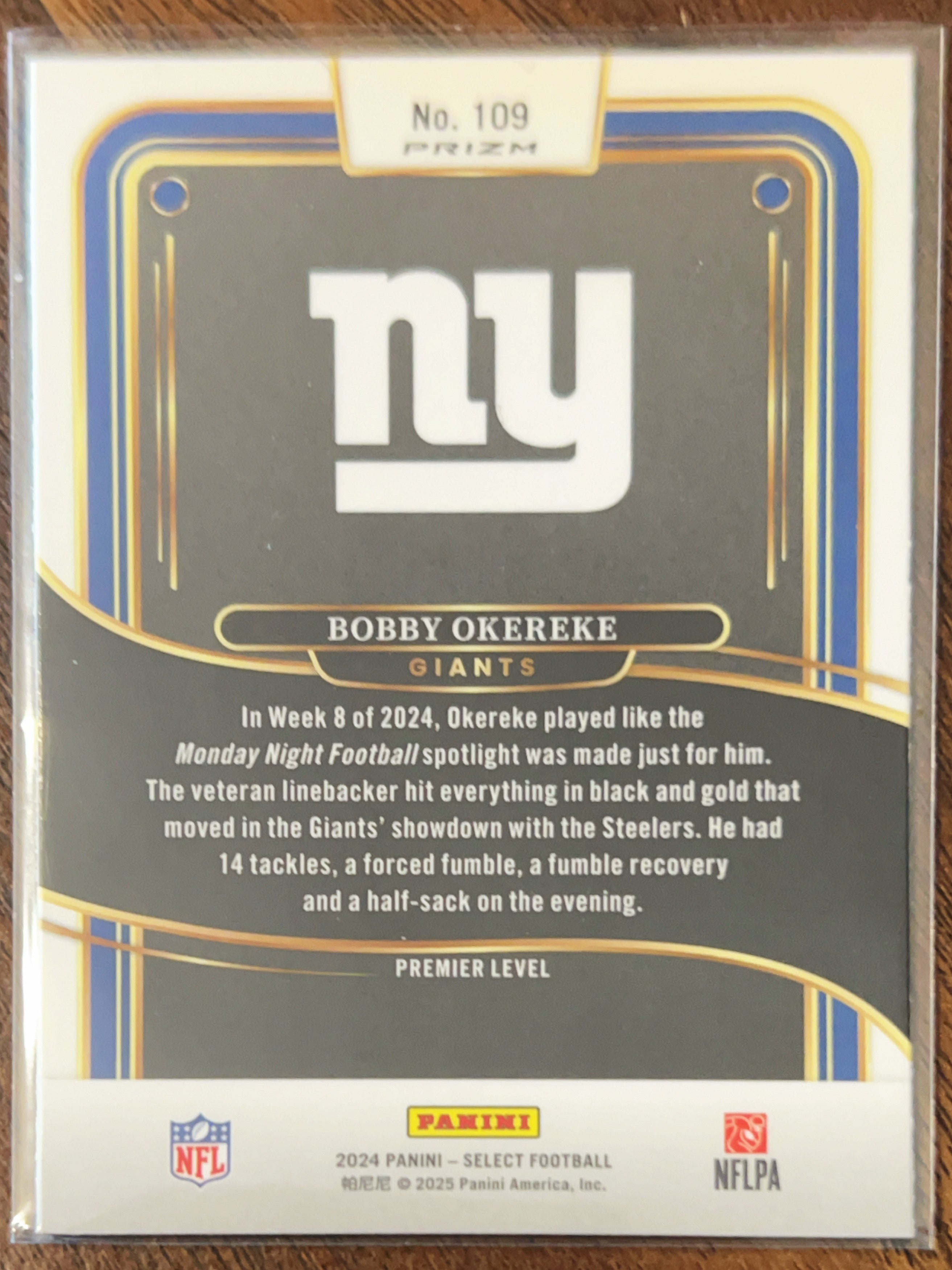 2025 Panini Select Prizm Bobby Okereke #109 Red Blue Shock